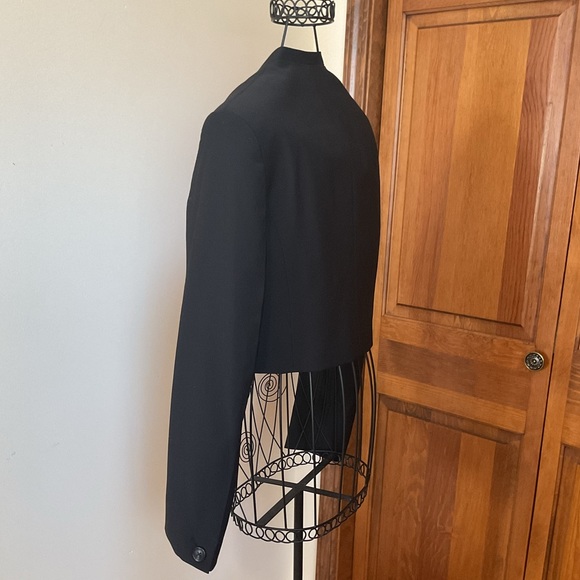 Women's Black Wool blend Blazer, New, 0 - Picture 3 of 7